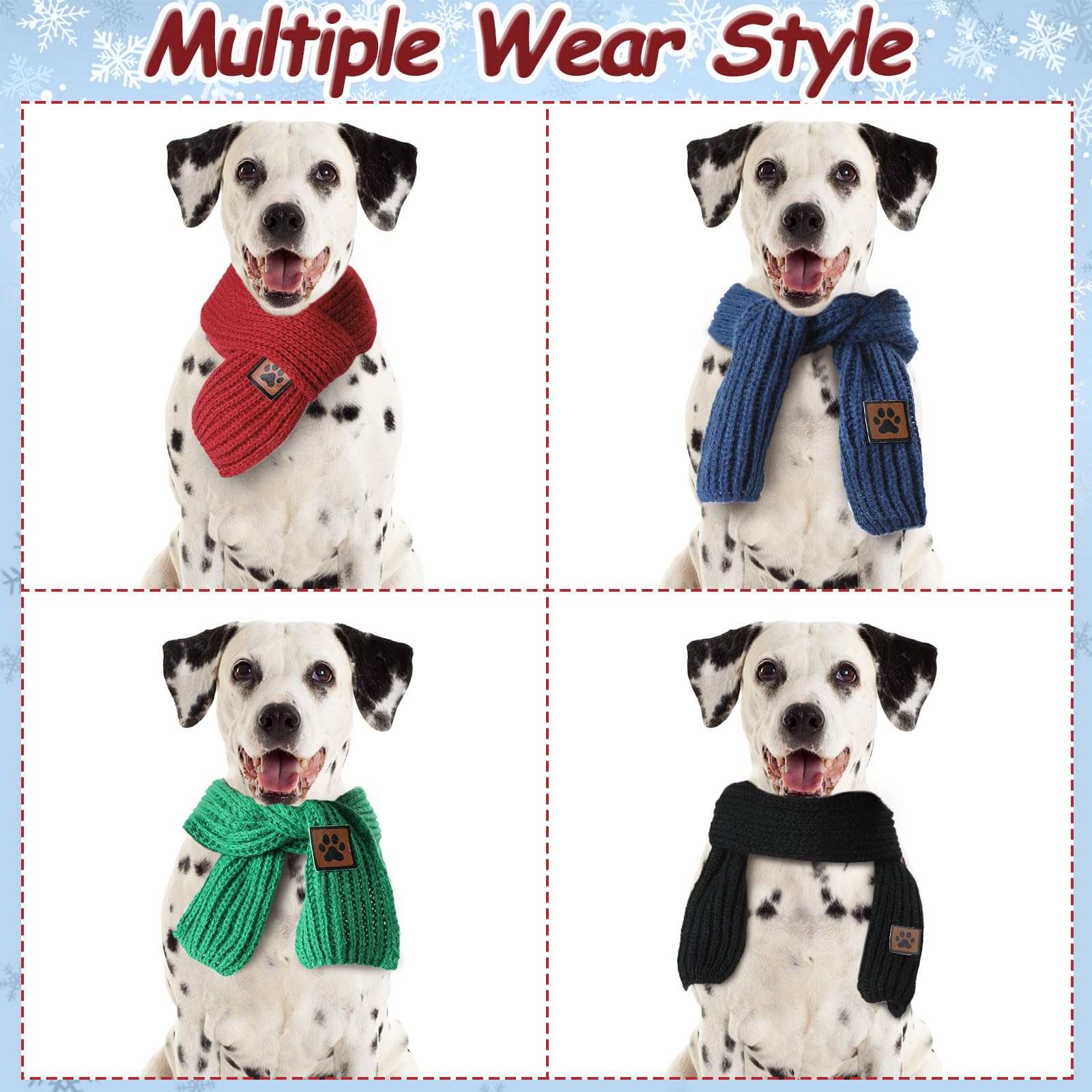 Reginary Christmas dog scarves red set: bright holiday accent during walks.
