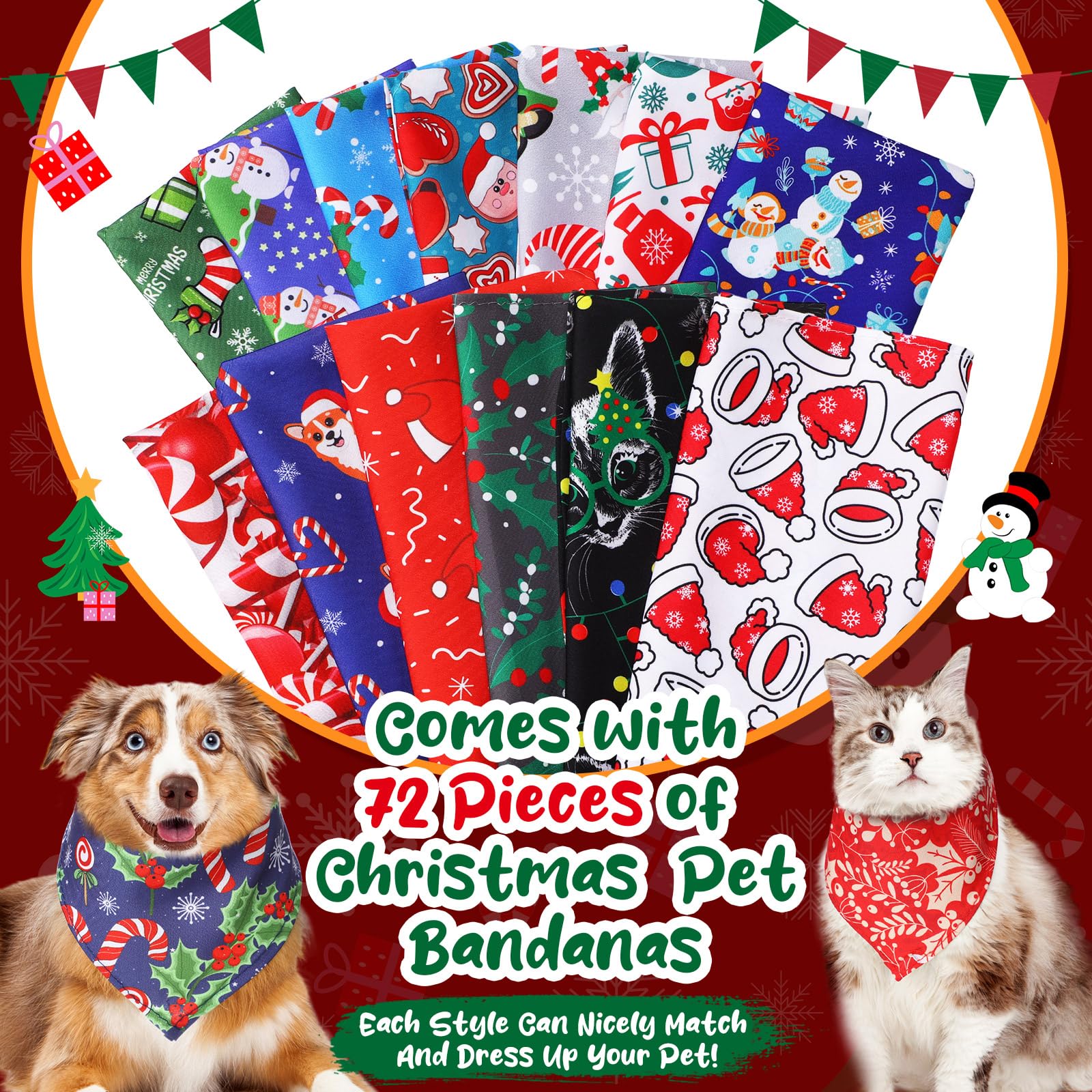 Reginary dog bandana adjustable size 54x41 cm fits most breeds comfortably