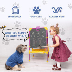 Reginary fleece sweater keeps puppy comfortable during chilly days