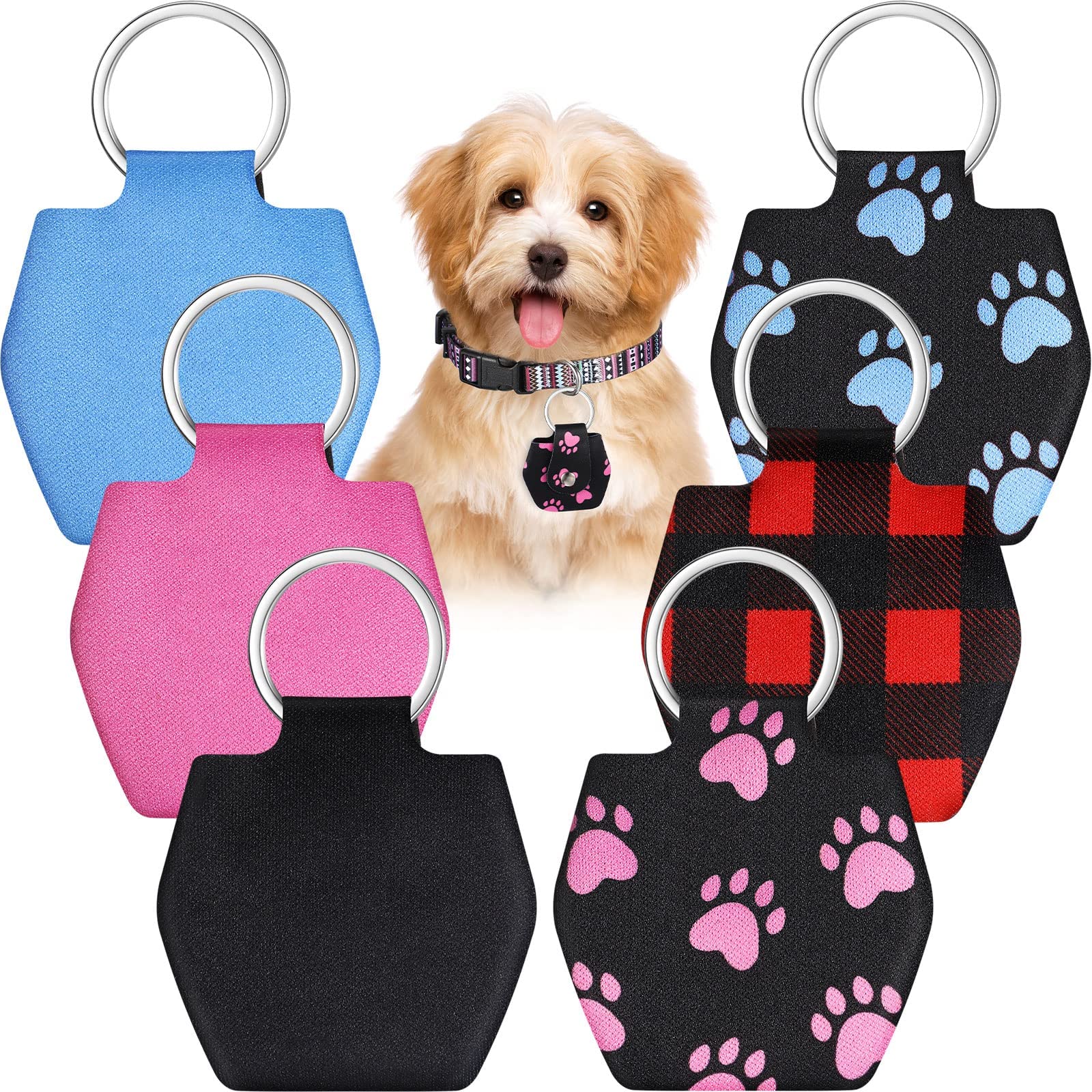 Reginary dog tag silencer paw-style close-up quiets tag noise during play