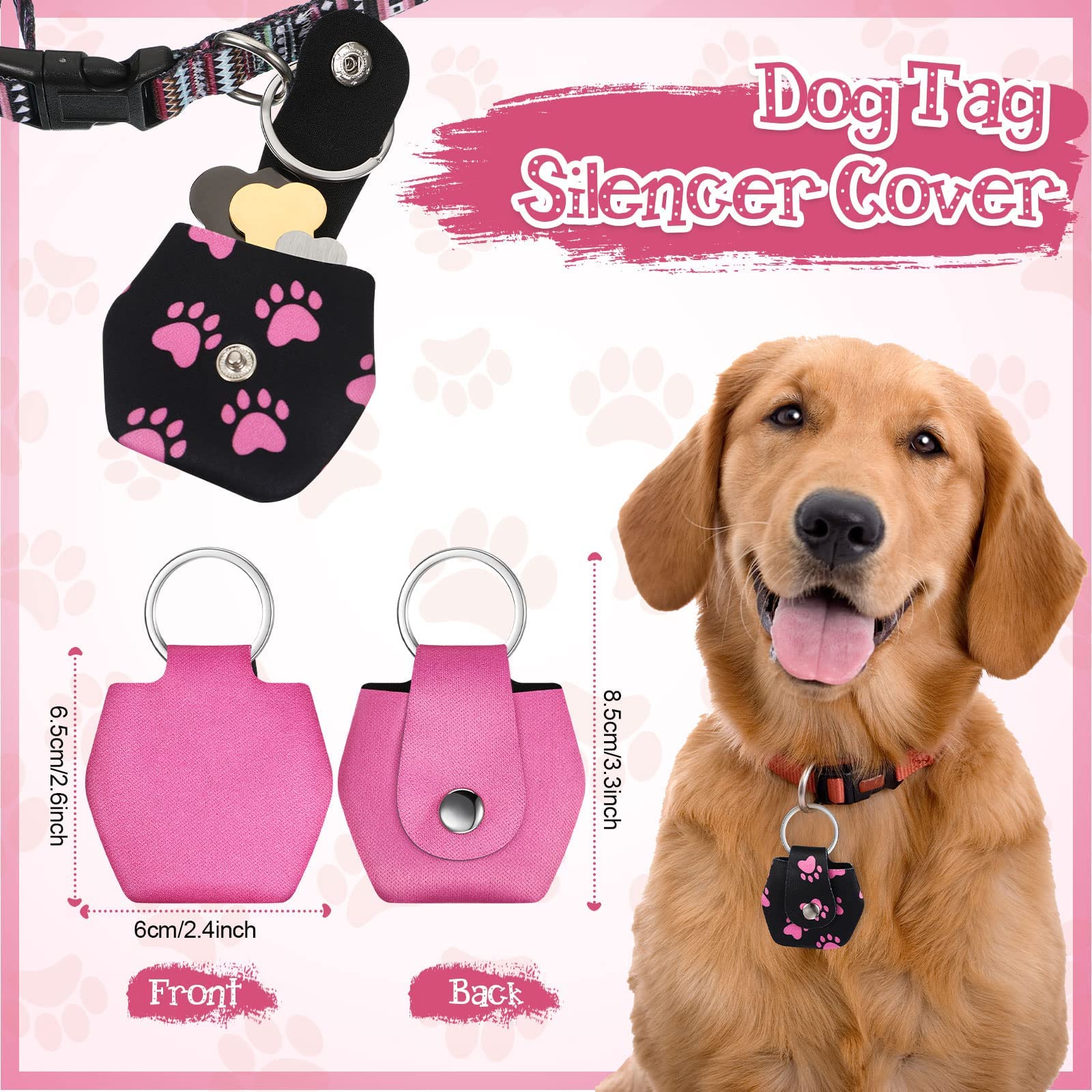Reginary pet ID silencer set with six styles for daily swaps