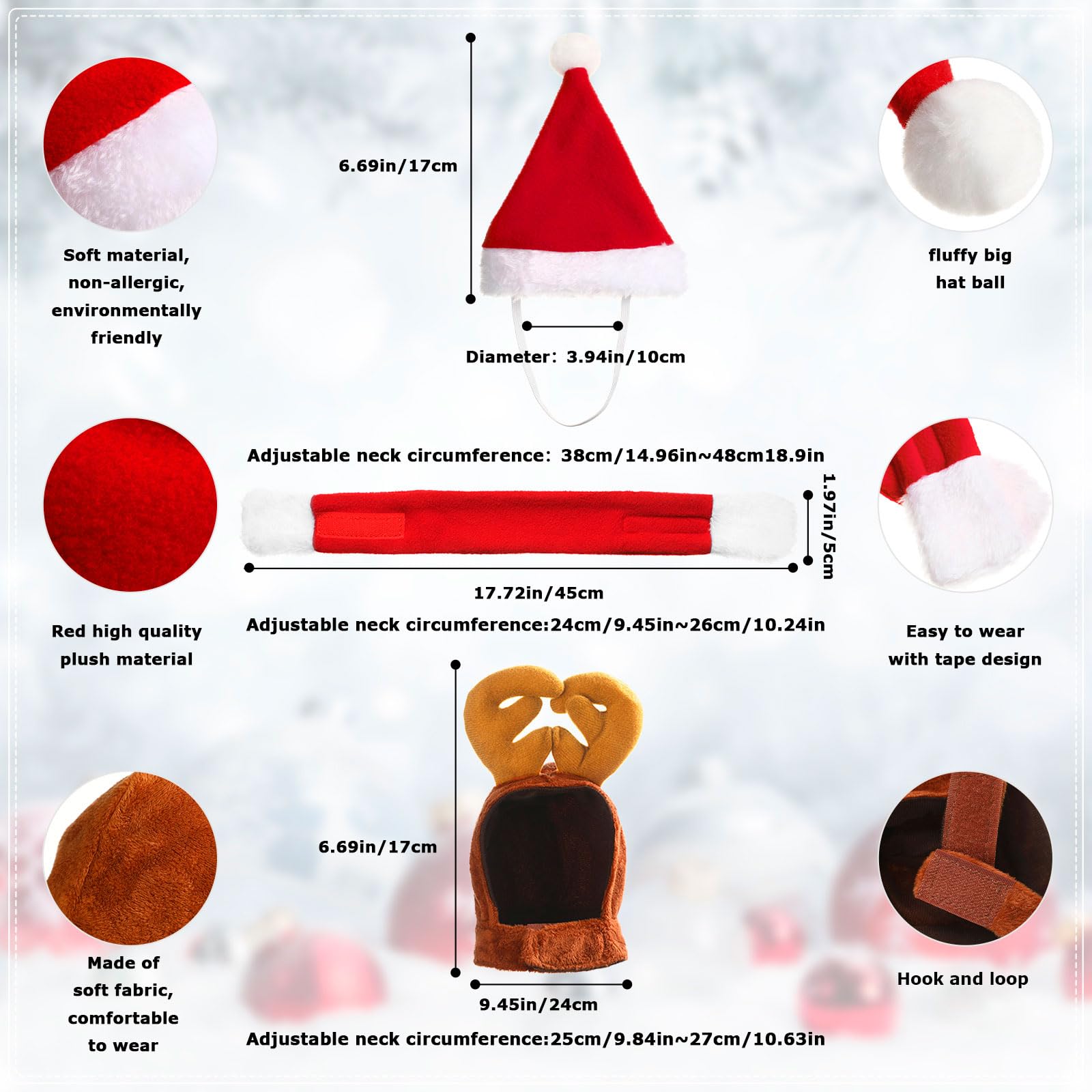 Reginary elk antler cat hat brown—cute holiday style for cats