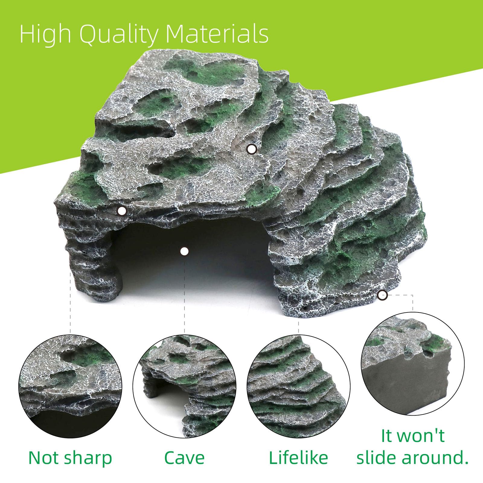relaqcc large reptile hide shale scape ledge sun basking highlights natural exposure