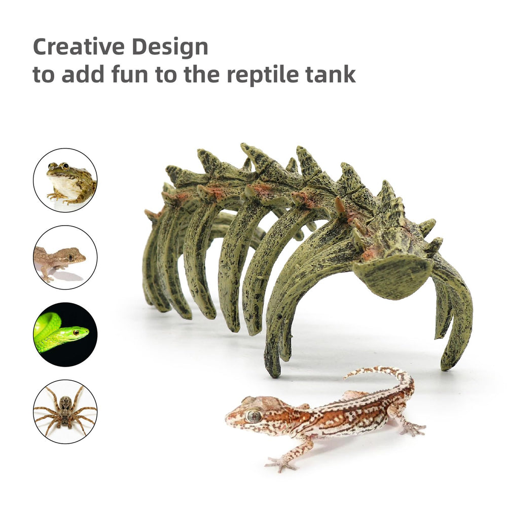 relaqcc naturalistic skull decoration suits amphibians and fish habitats.