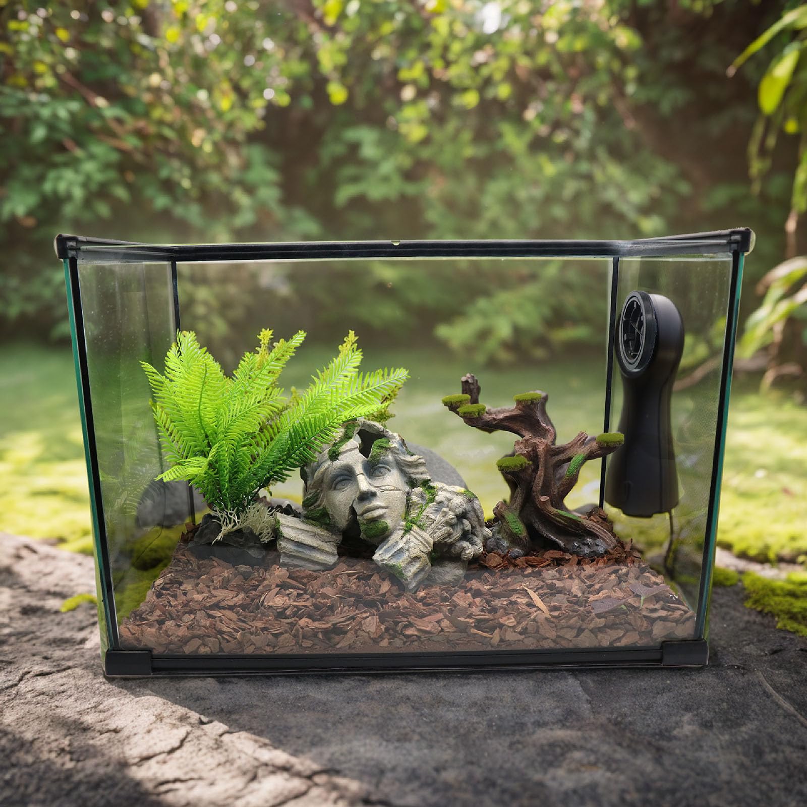 relaqcc reptile cave hideout swim-through supports safe play and exploration