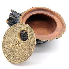 relaqcc Snake Hide Tree Roots Cave terrarium top view reveals easy access for climbing.