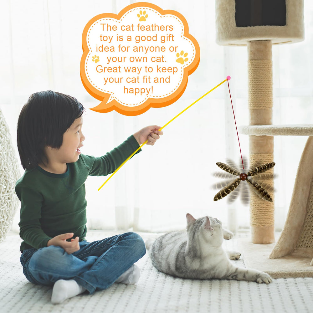 Relaxgiant cat feather propeller refill with sturdy feathers—built for vigorous kitty play