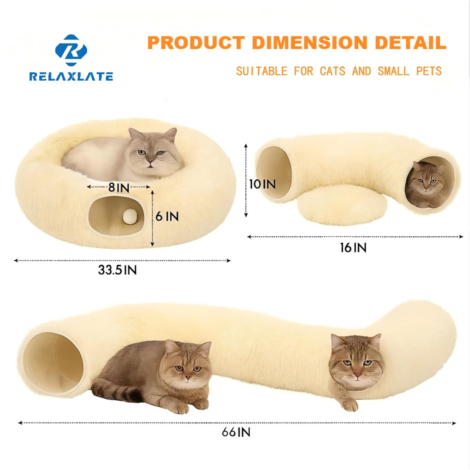 RELAXLATE circle tunnel is adjustable for multiple layouts.