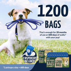 Reli 9x13 blue poop bags stacked, ideal for everyday park cleanup.