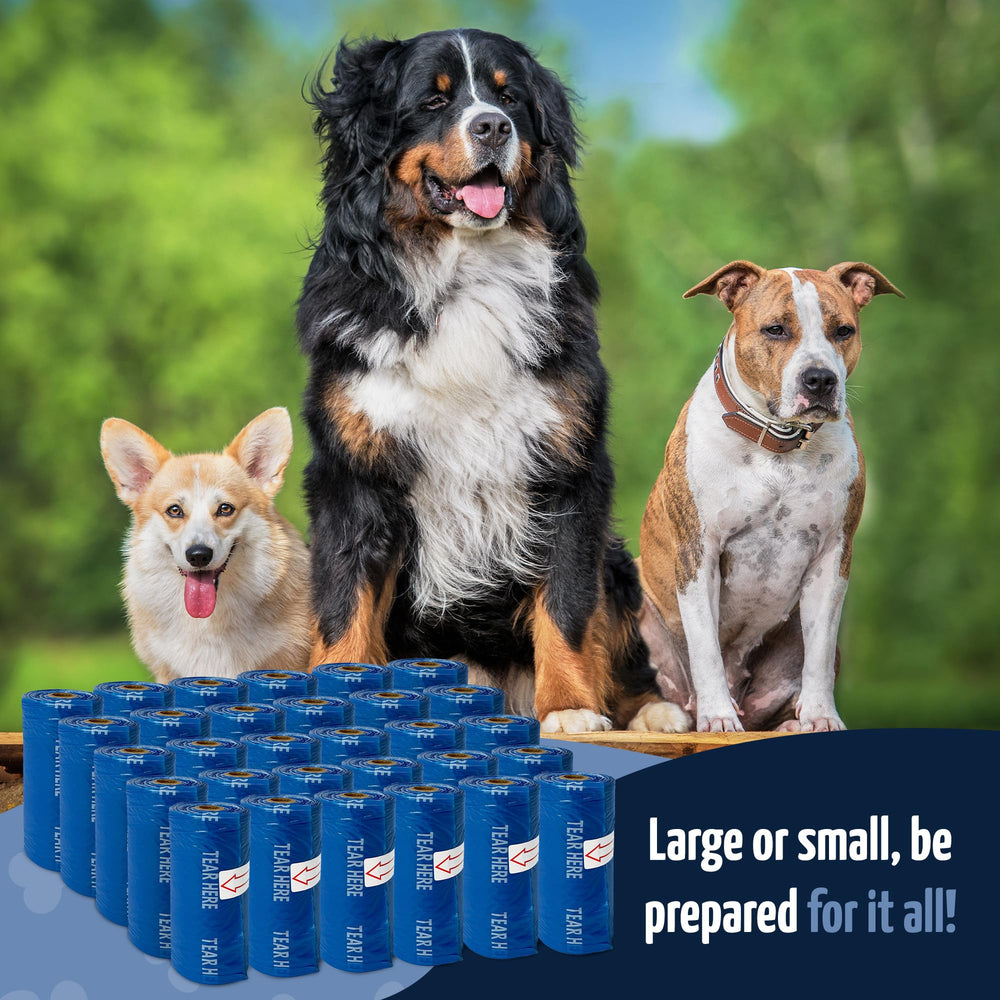 Reli 9x13 inch blue dog poop bags for large waste.