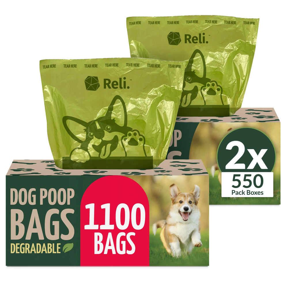 Reli Biodegradable Dog Poop Bags bulk value pack for long park cleanup.