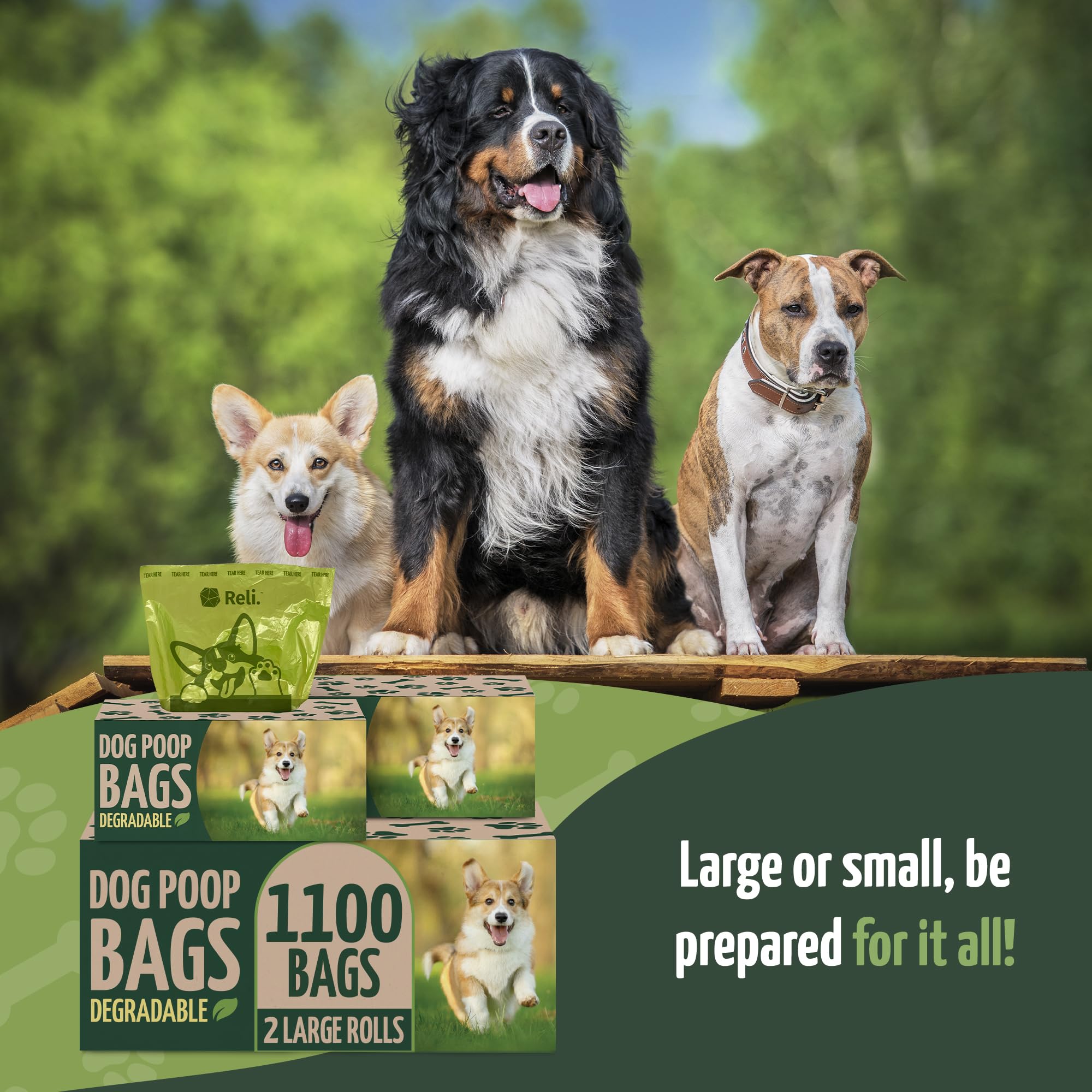 Reli Biodegradable Dog Poop Bags leak-proof design for wet conditions.
