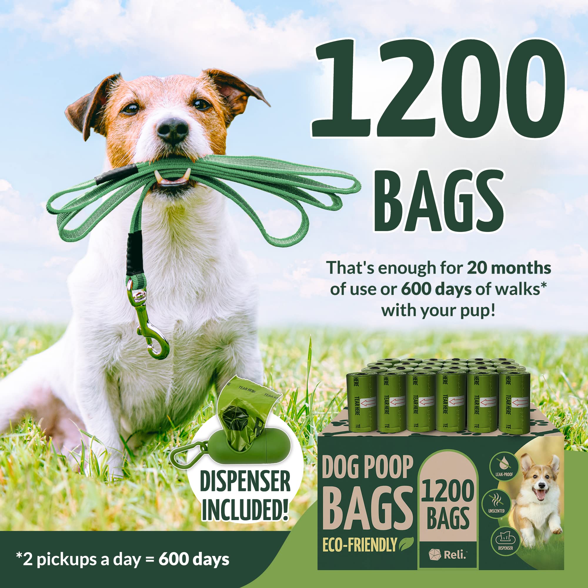 Reli poop bags 9x13 inch large size ideal for bigger dogs and spills.