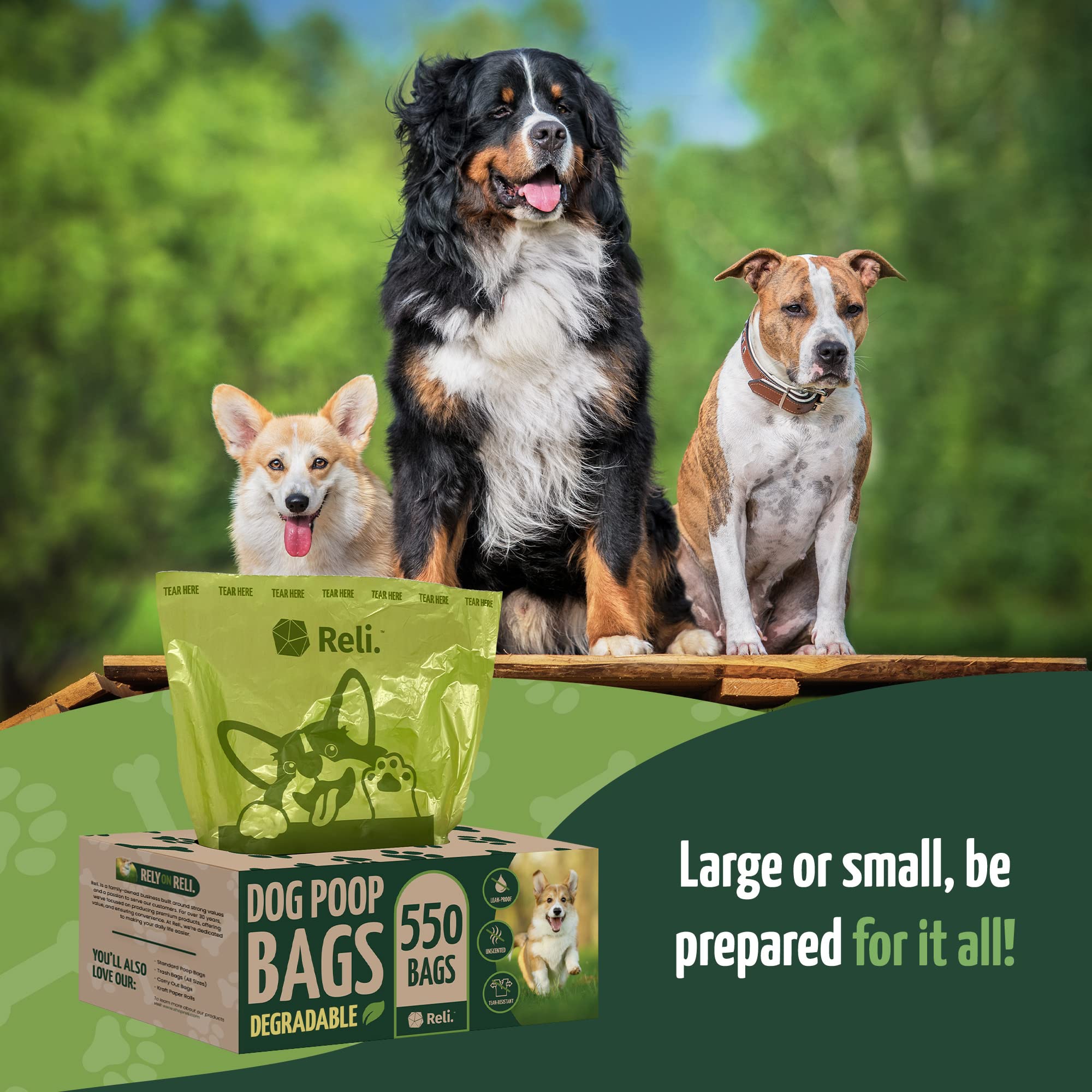Reli unscented bags minimize odor during walks.
