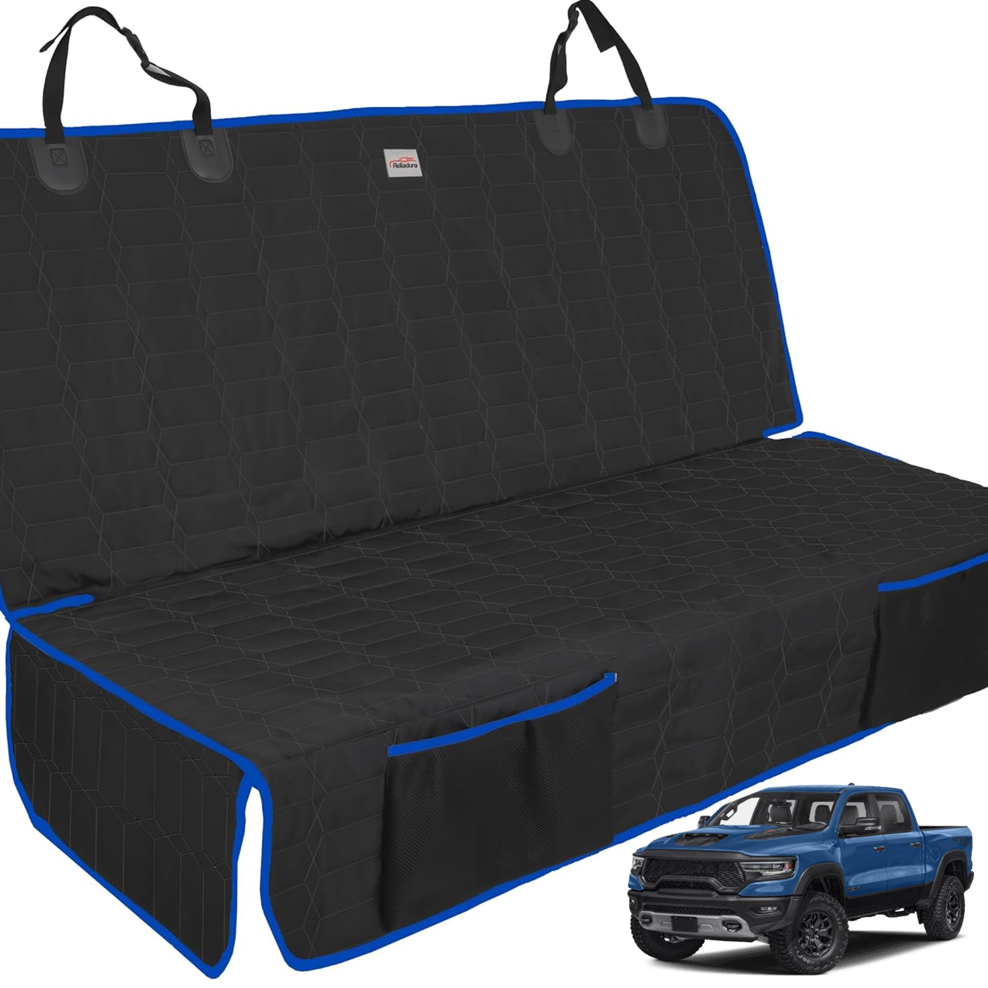 Reliadura back seat cover fits truck back benches securely for a clean ride
