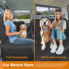 Reliadura dog hammock back seat with mesh window improves airflow and keeps dogs calm.
