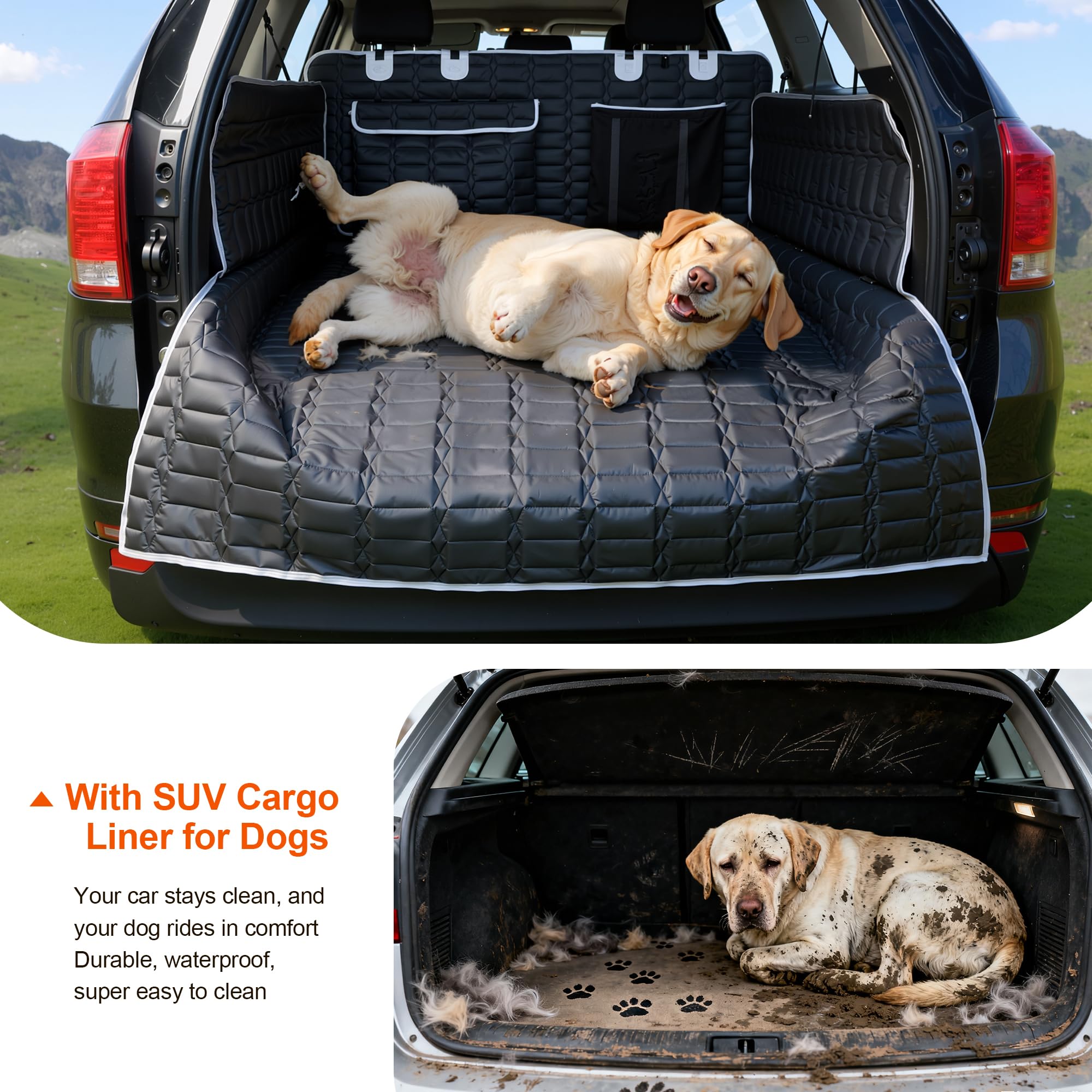 Reliadura folded storage with two external pockets for toys and leashes