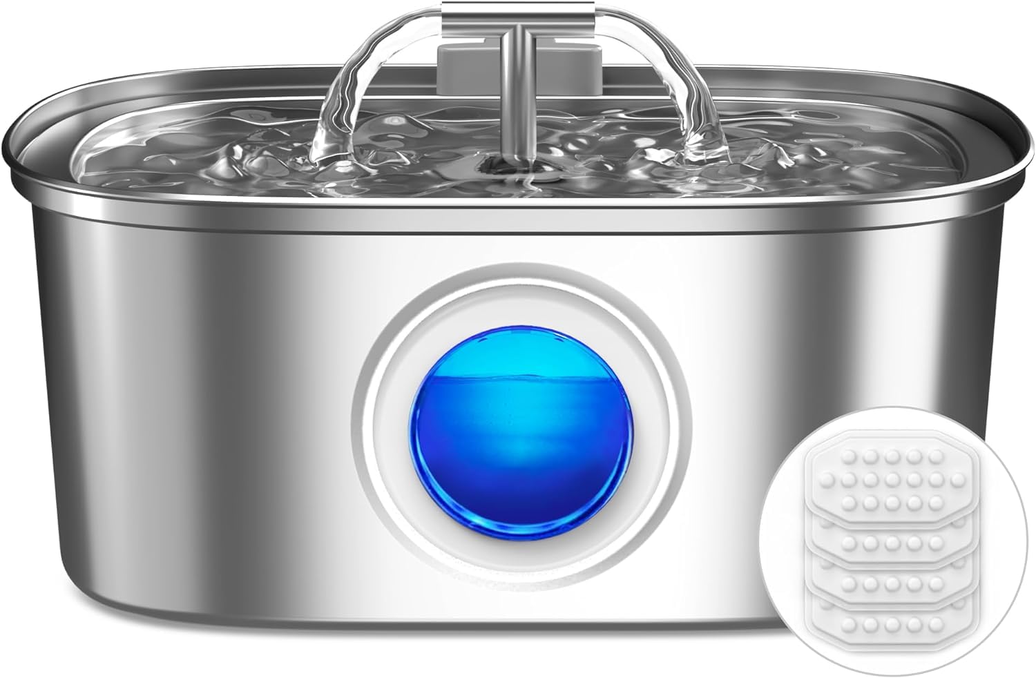 Rellaty cat water fountain with water level window shows hydration at a glance