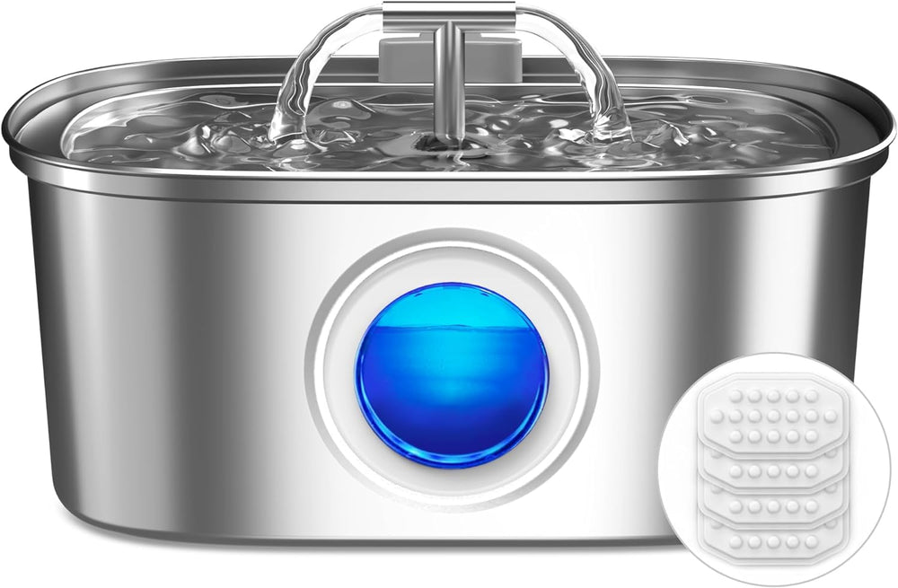 Rellaty cat water fountain with water level window shows hydration at a glance