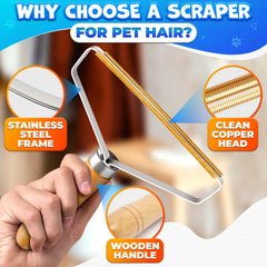 Reluen wooden-handle lint remover side view highlighting ergonomic grip