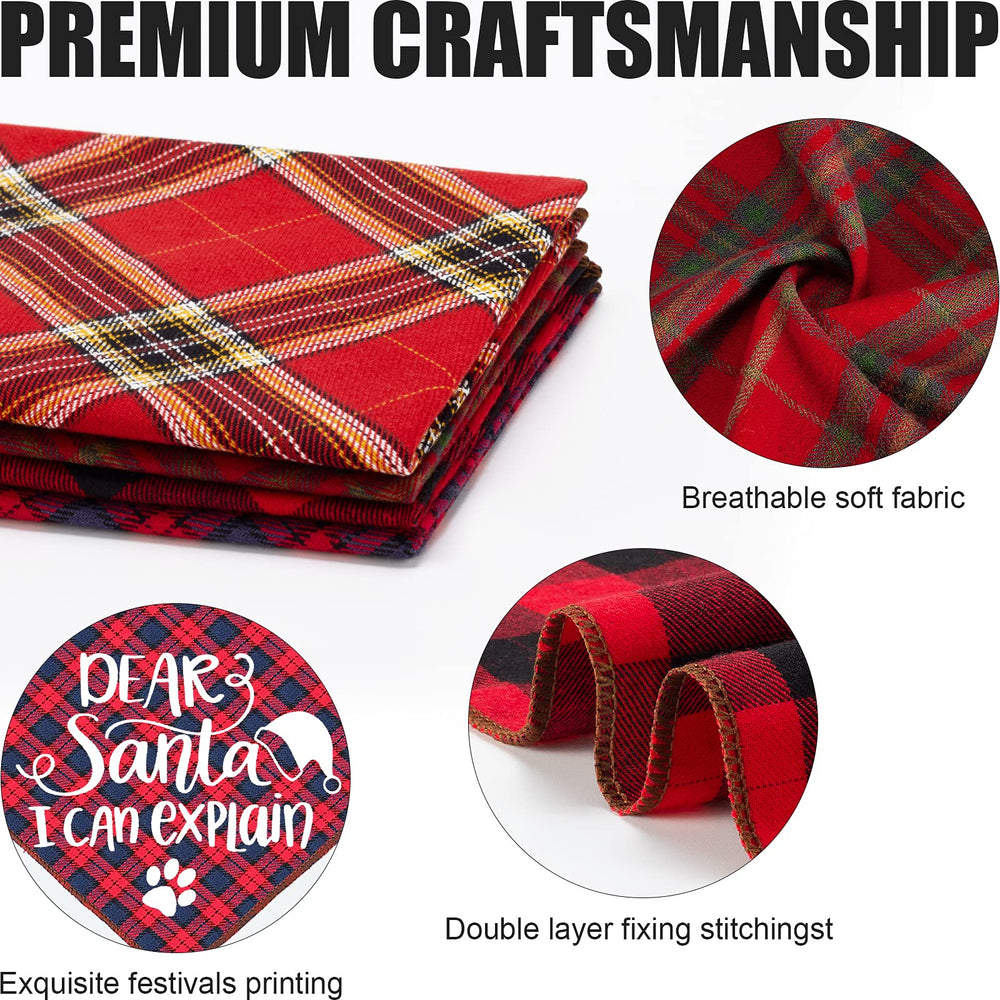 Remifa 4-pack dog Christmas bandana folded wear multiple looks