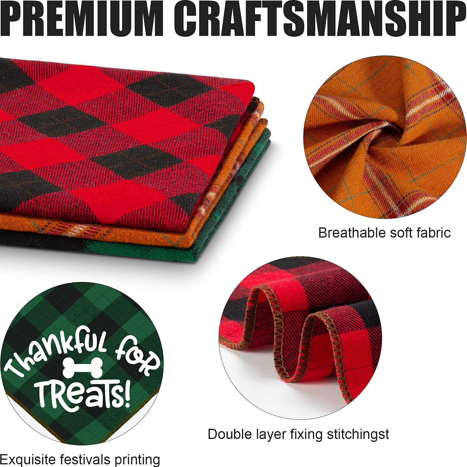 Remifa Christmas dog bandana on dog, seasonal accessory for cheerful photos