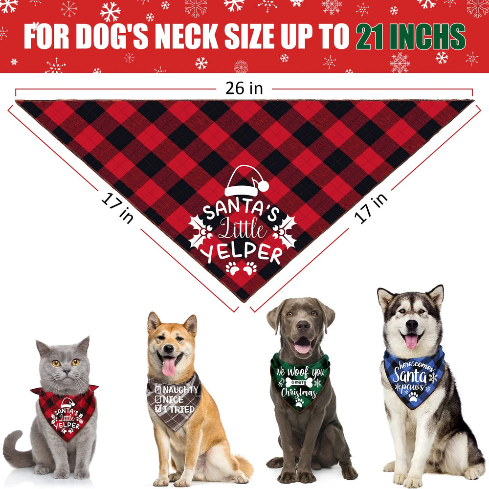 Remifa christmas bandana back plaid pattern for classic look