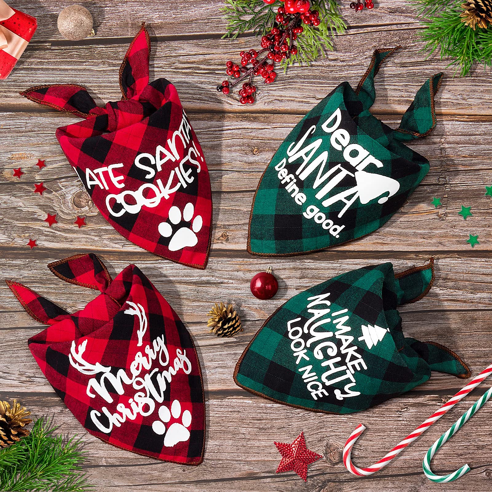 Remifa four-pack holiday dog bandanas showcases versatile gifting set
