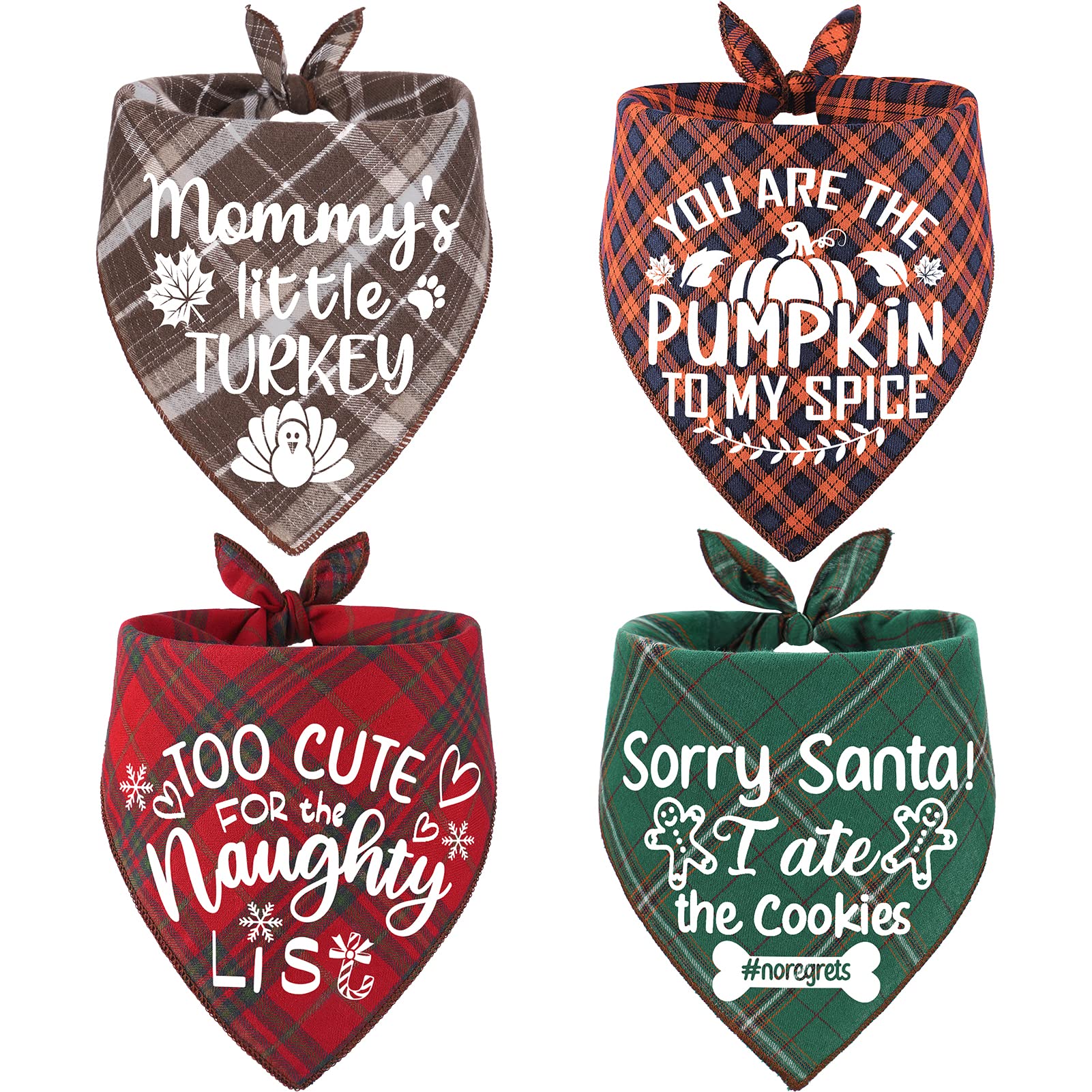 Remifa holiday dog bandanas front pattern for festive pet styling