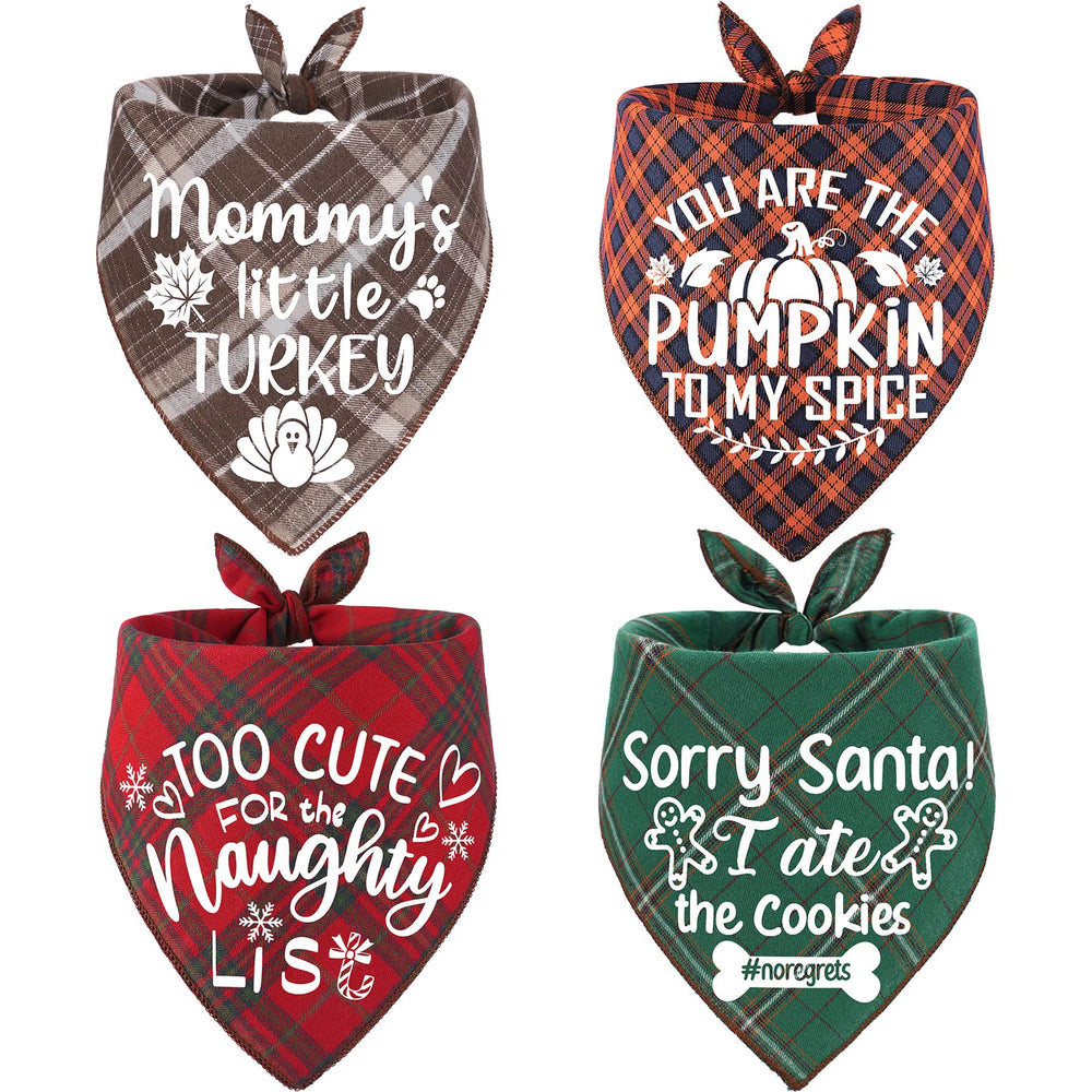 Remifa holiday dog bandanas front pattern for festive pet styling