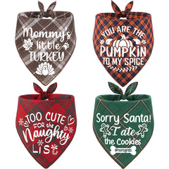 Remifa holiday dog bandanas front pattern for festive pet styling