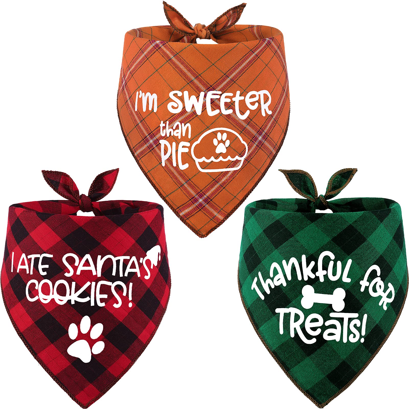 Remifa Thanksgiving dog bandana, front view, festive print for holiday flair