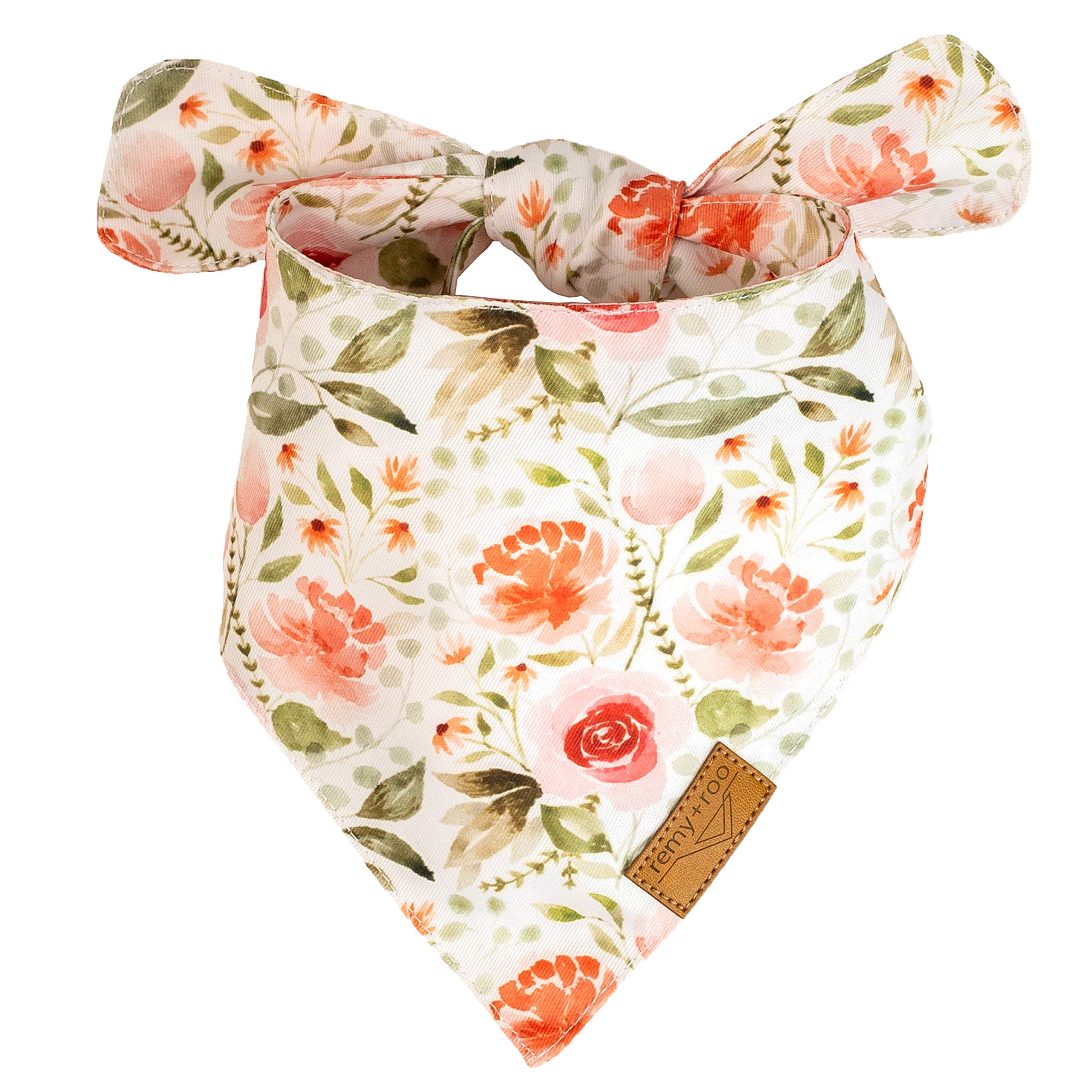 Remy+Roo adjustable bandana clip closeup demonstrates secure fit for different necks.