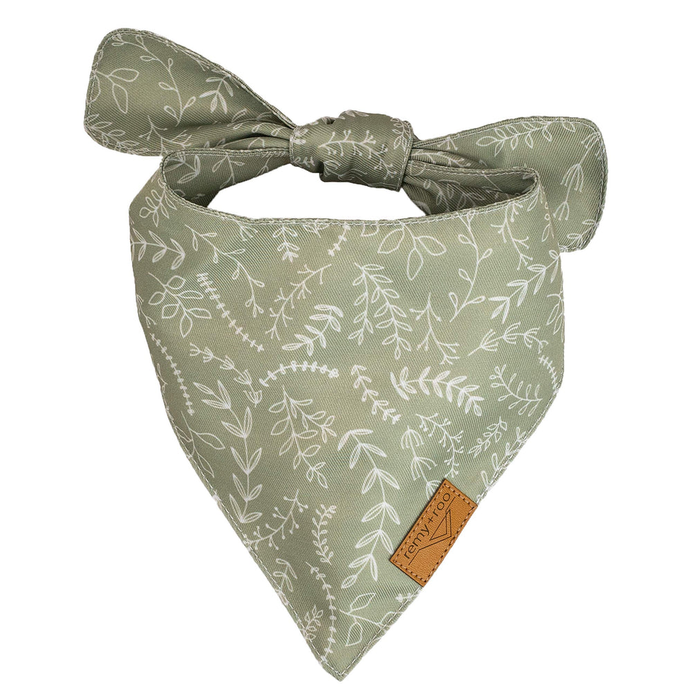 Remy+Roo floral pattern bandana closeup showcases spring-inspired petals for cheerful looks.