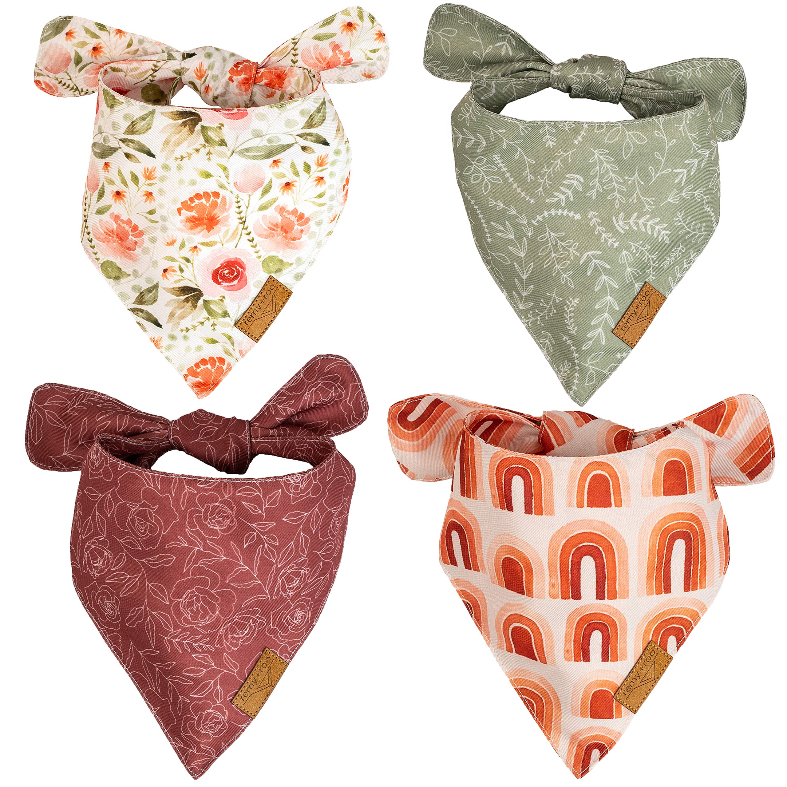 Remy+Roo large spring dog bandanas Rubi set pack shot for coordinating outfits on daily walks.