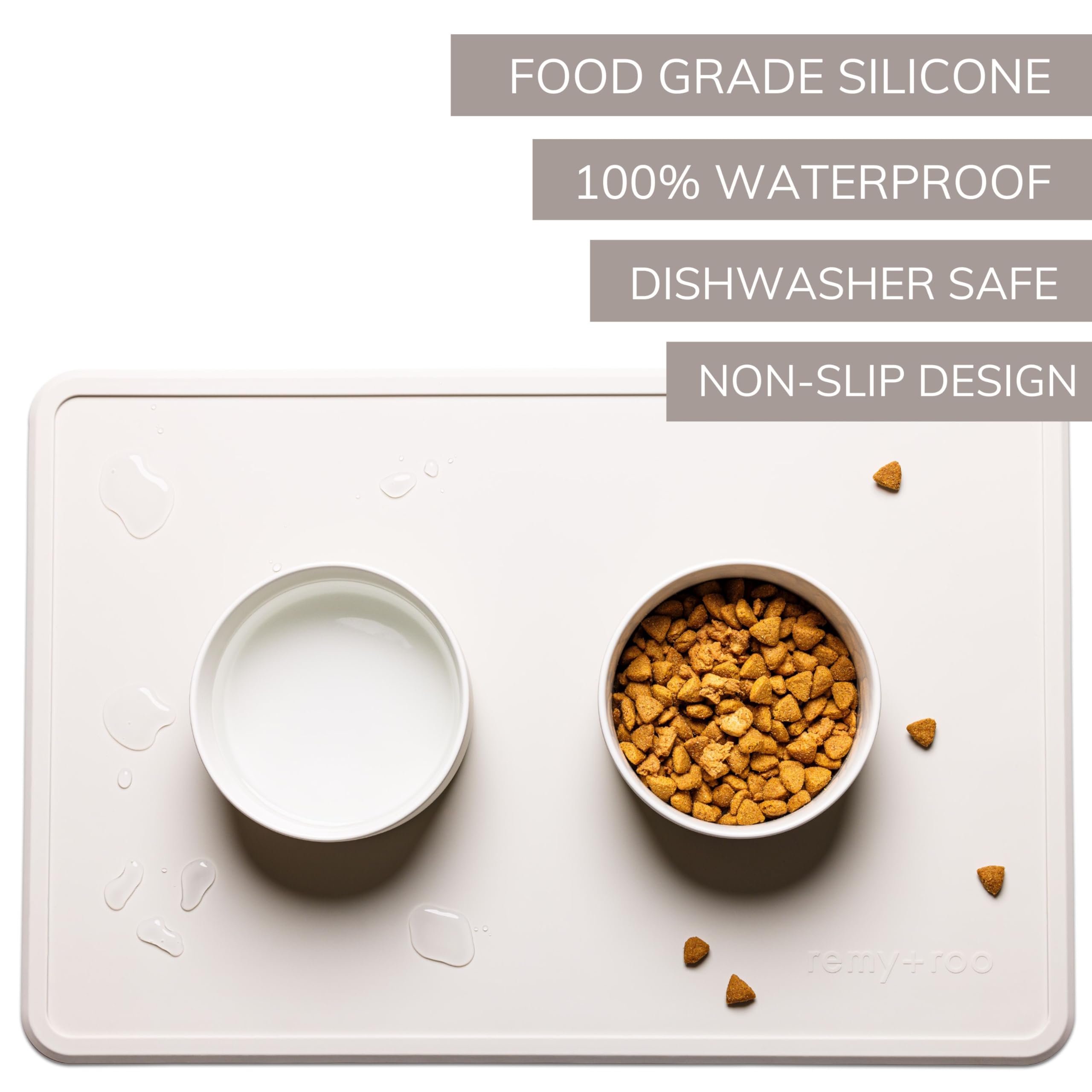 Remy+Roo dishwasher-safe mat ready for quick cleanup