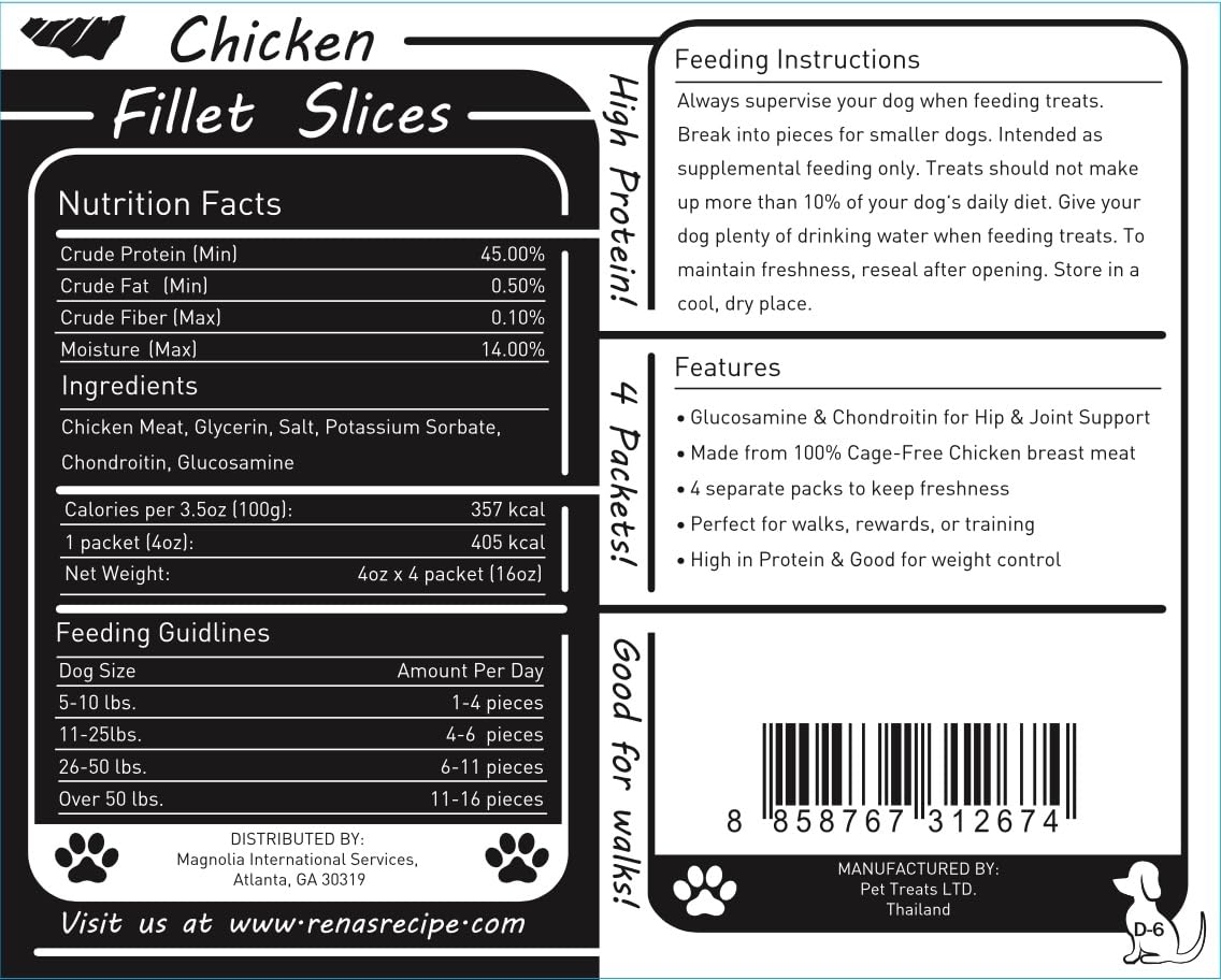 Rena's Recipe chicken fillet slices training rewards promote positive reinforcement