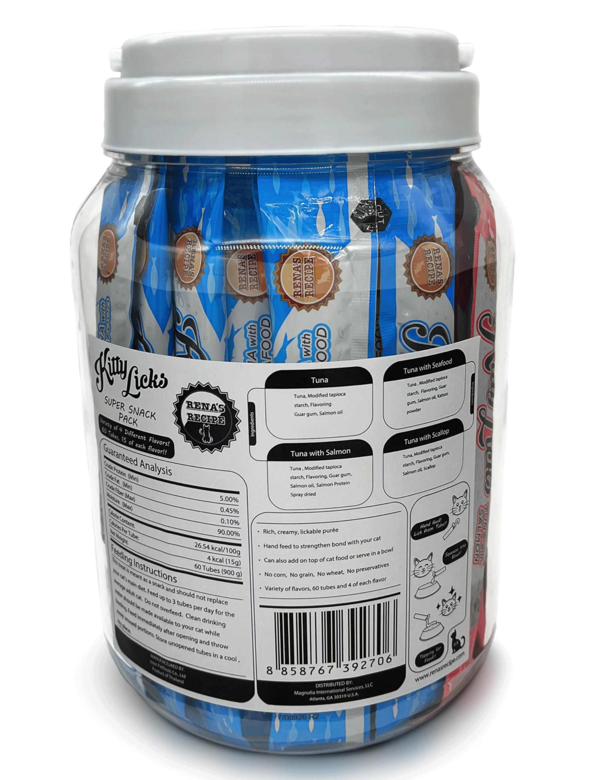 Rena's Recipe Tuna Barrel texture close-up highlights creamy lickable purée.