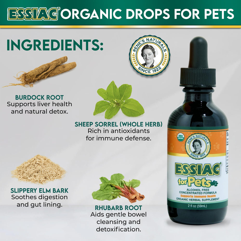 Rene's Naturals Essiac slippery elm bark emphasizing soothing herbal action