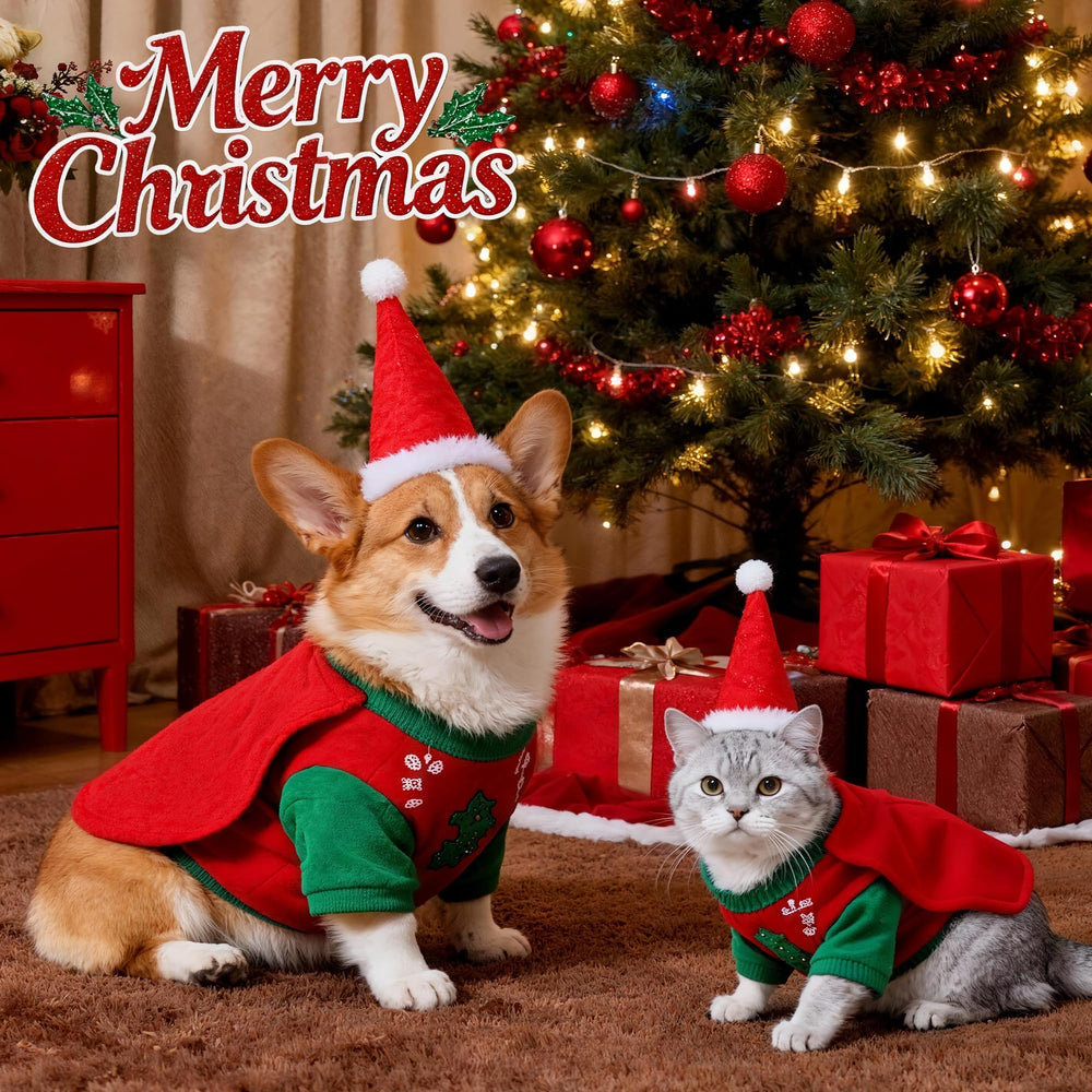 RENEWREVITAL Santa hat design on dog outfit suits festive-themed events and parties.