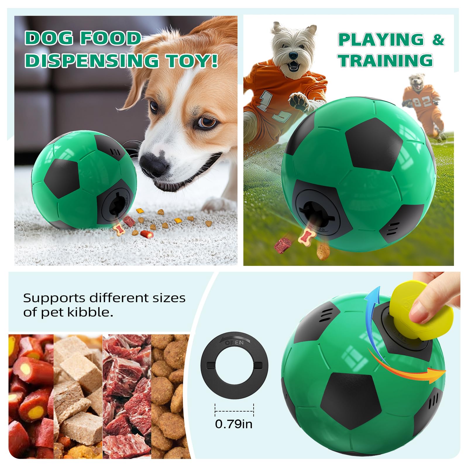 Rensh Interactive Dog Ball treat-dispensing action supports problem-solving during treats and exercise