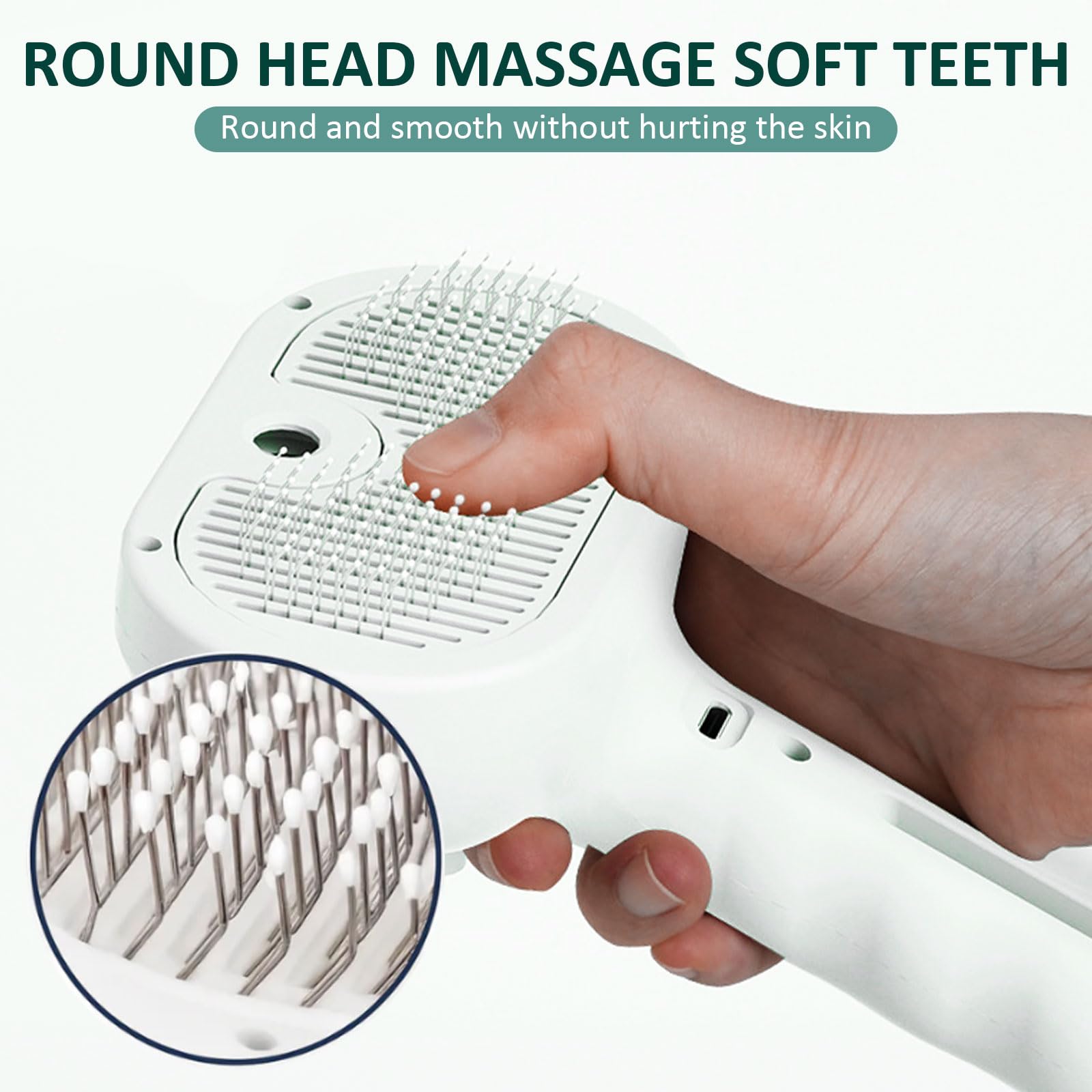 ReNu Dog Brush 140-degree arc reaches deep layers without pulling