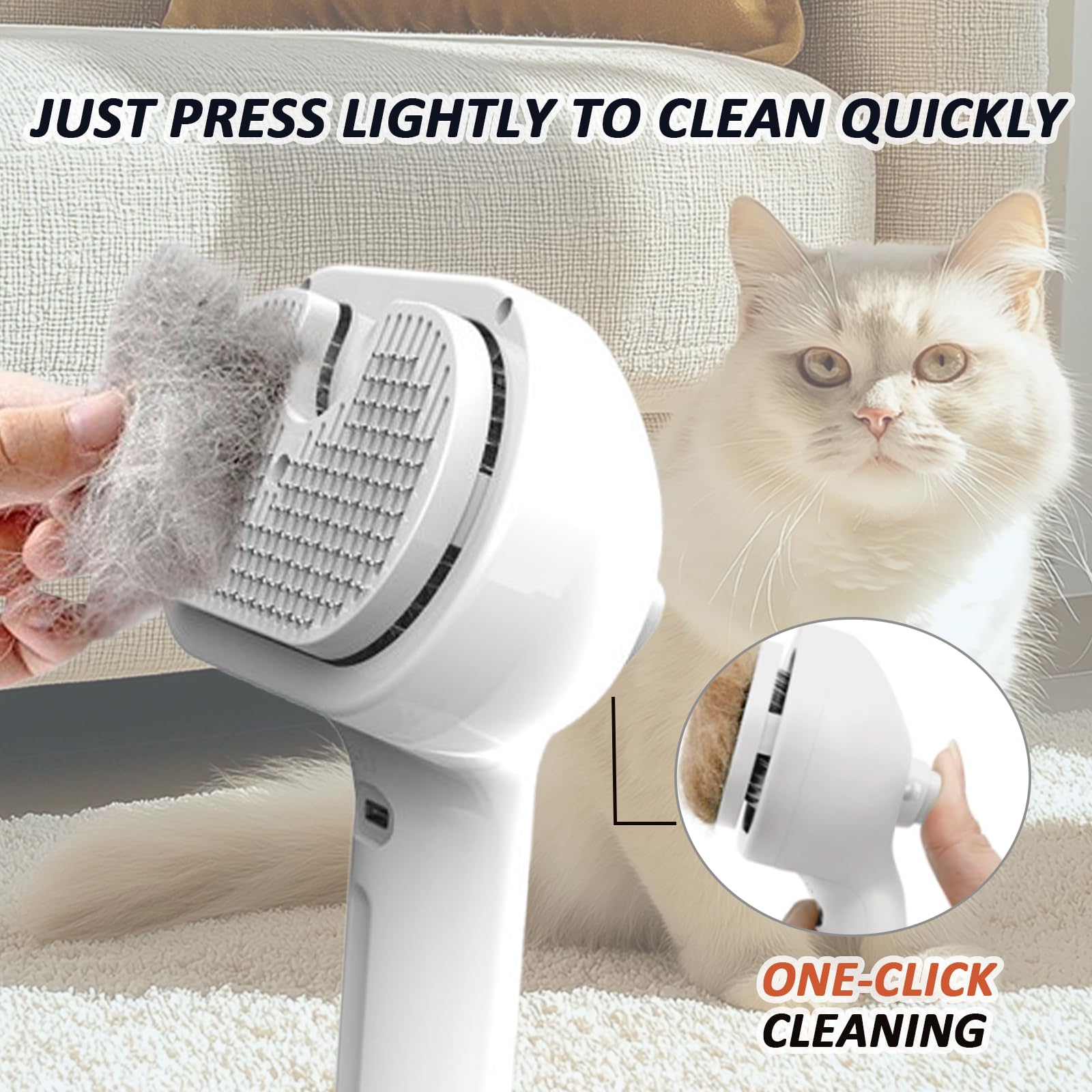 ReNu Dog Brush ergonomic handle design enables comfortable, extended grooming sessions.