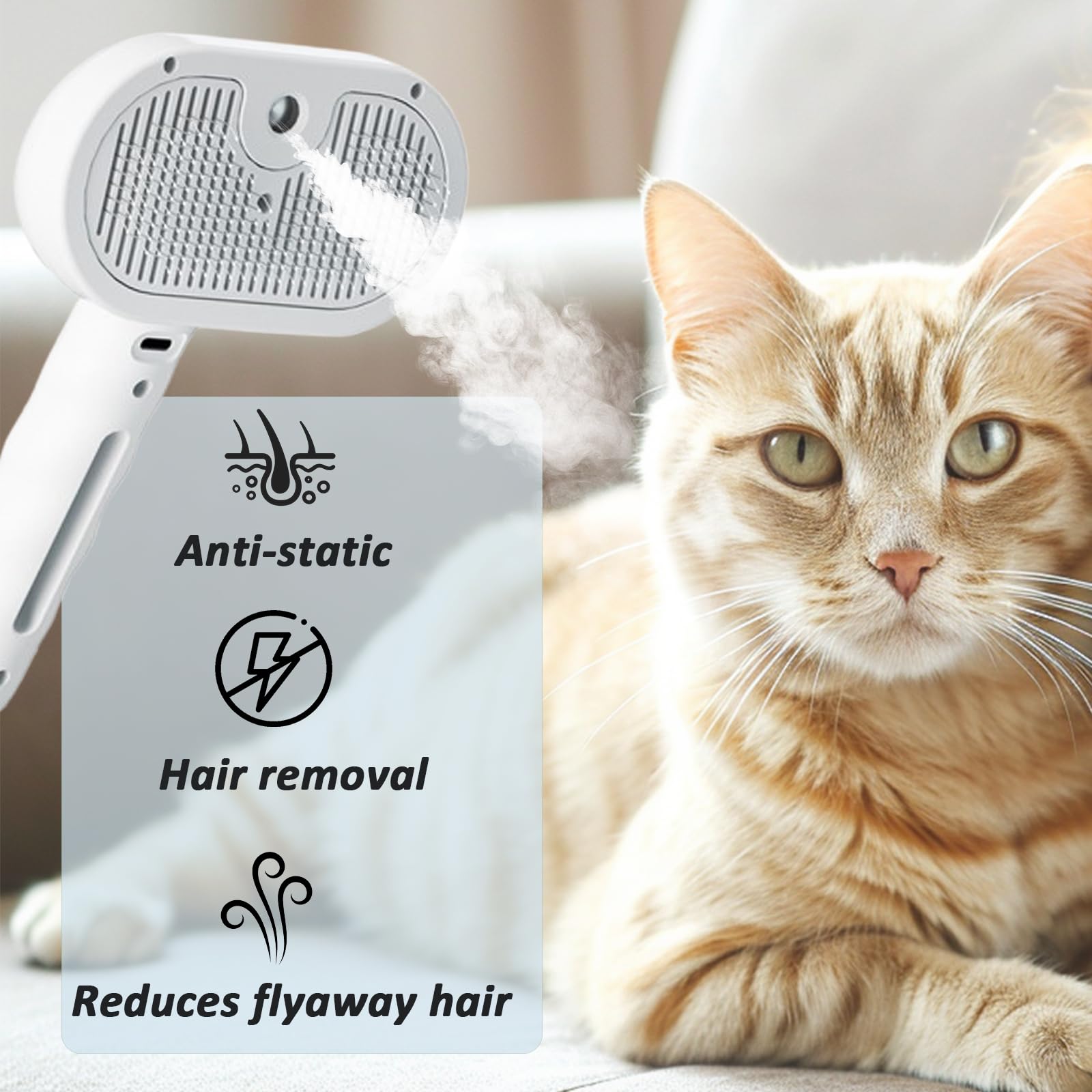 ReNu Dog Brush self-cleaning button in action promotes faster cleanup after brushing.