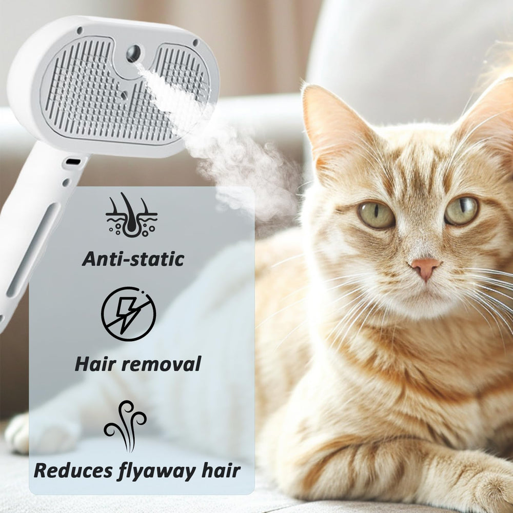 ReNu Dog Brush self-cleaning button in action promotes faster cleanup after brushing.