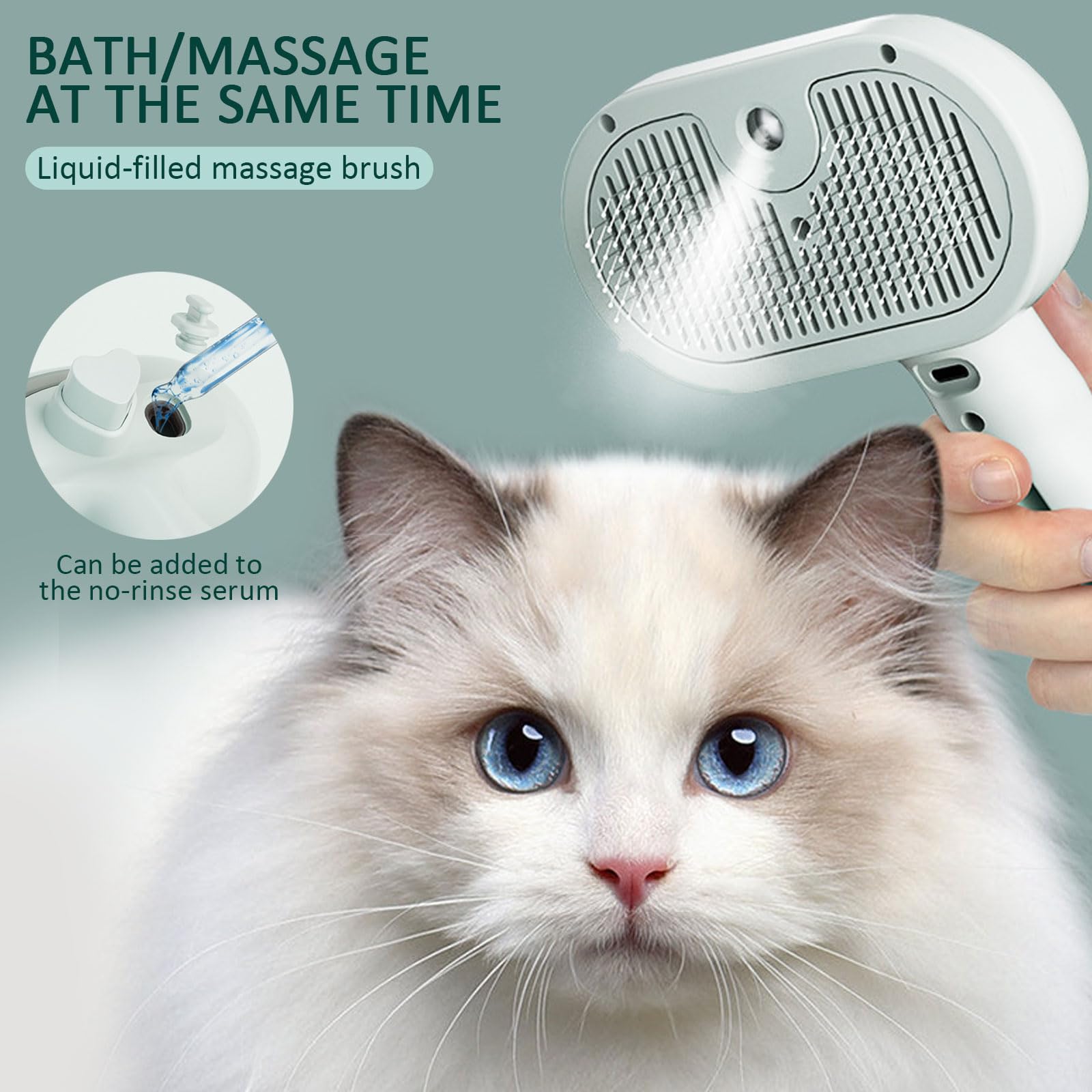 ReNu Dog Brush can spray water or conditioner while brushing