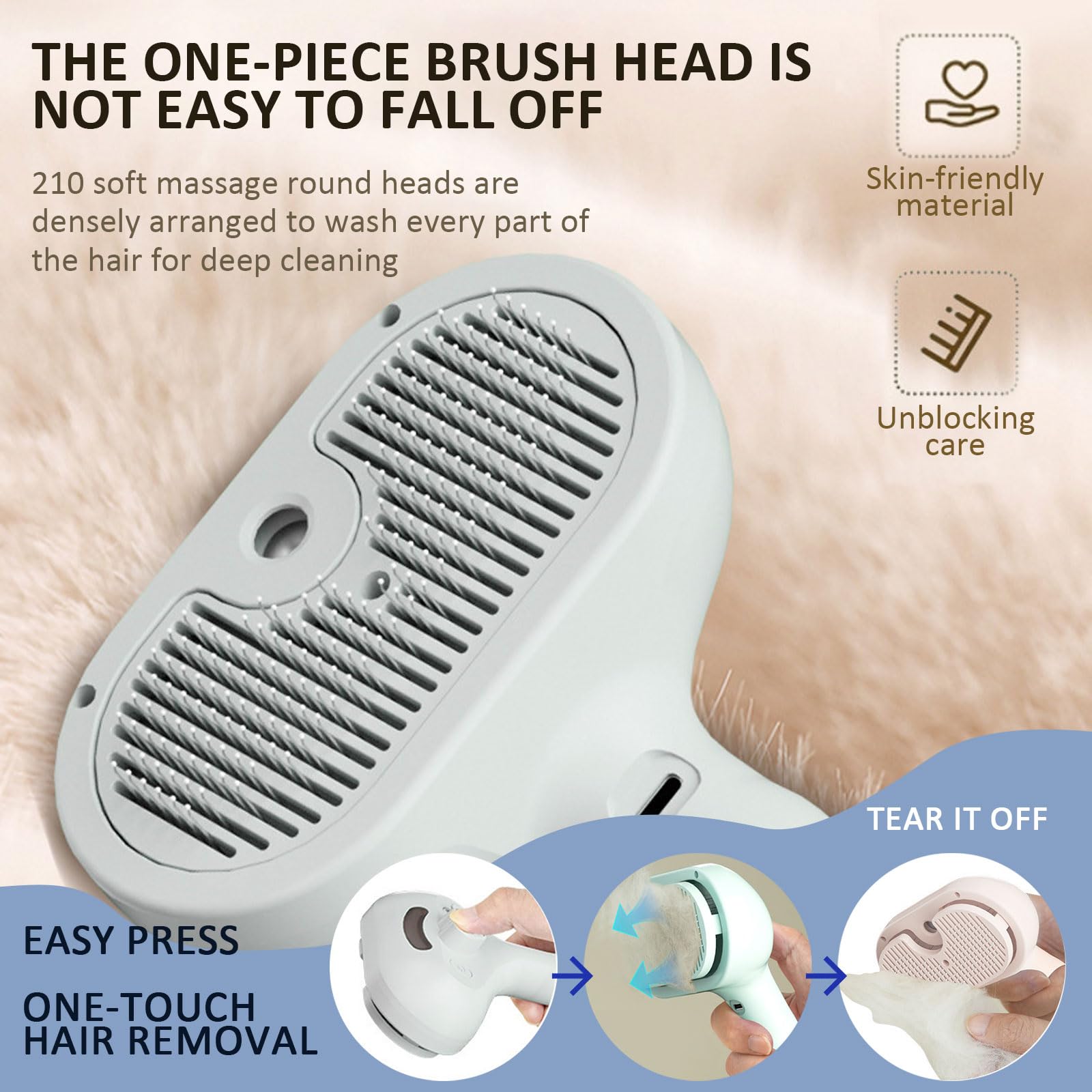 ReNu Dog Brush stainless steel teeth paired with soft gel top for gentle contact