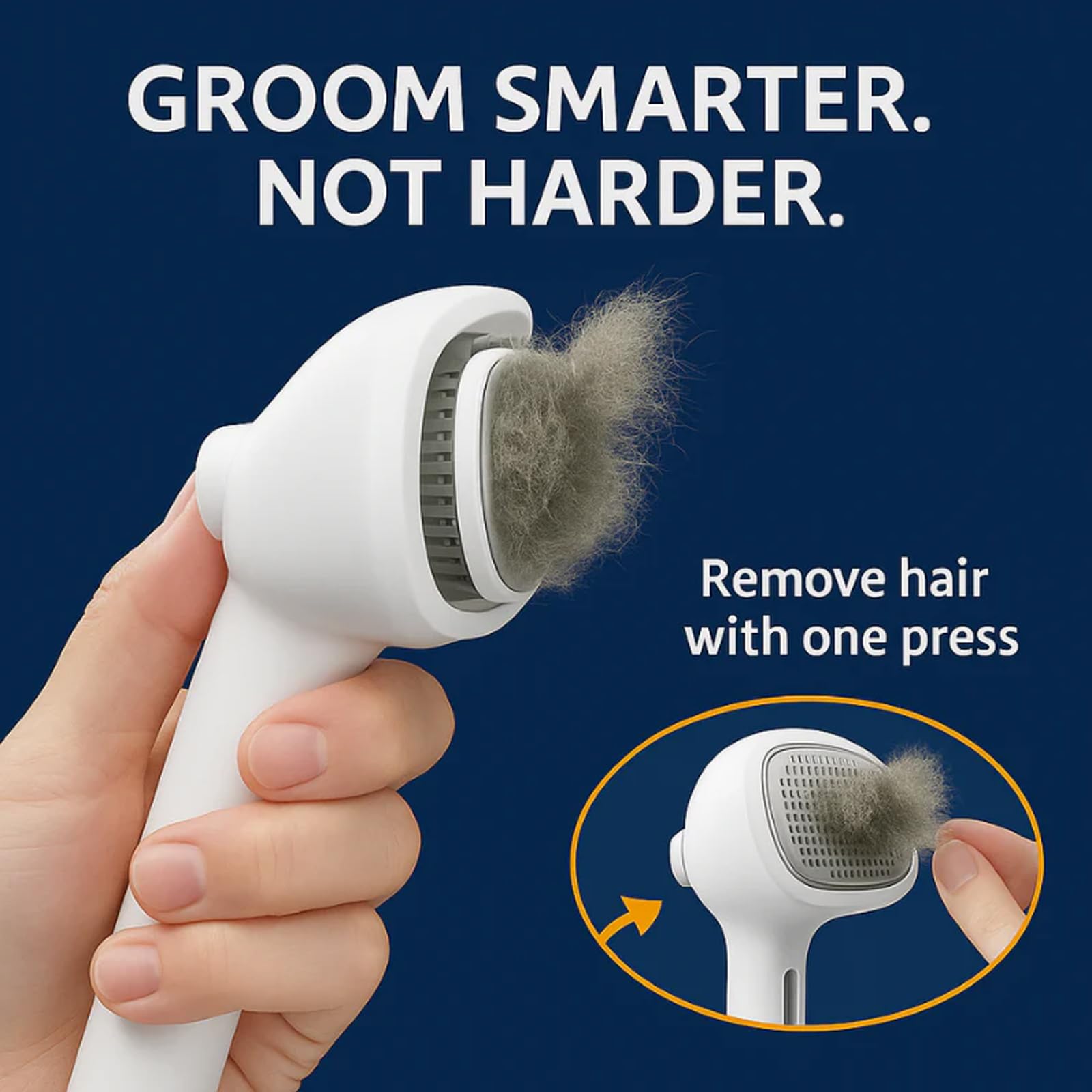 ReNu FreshFur self-cleaning button in action for fur removal
