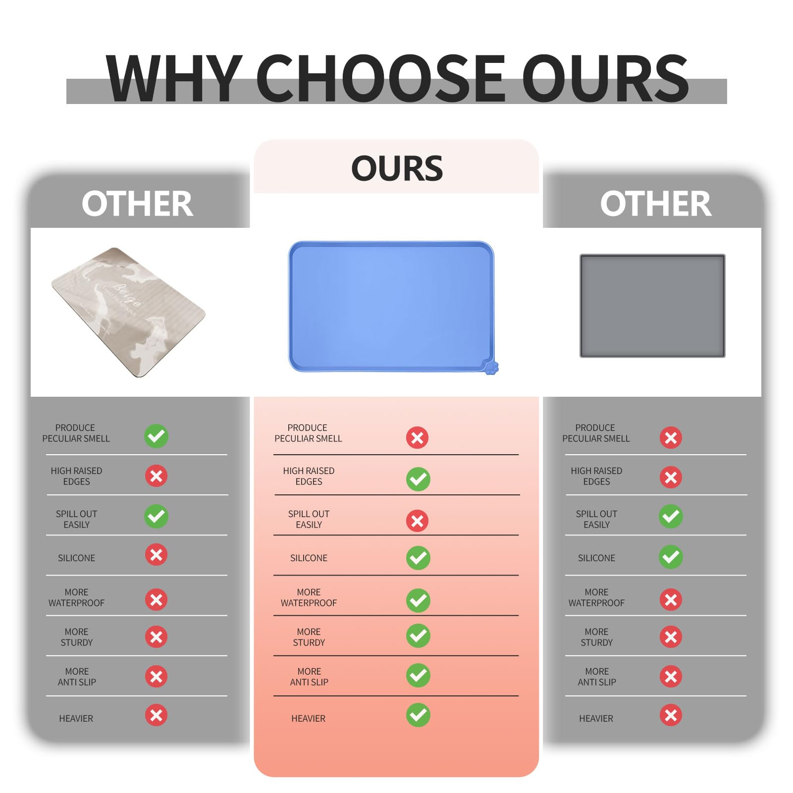 Reopet BPA-free silicone pet mat for a safe, hygienic dining surface.