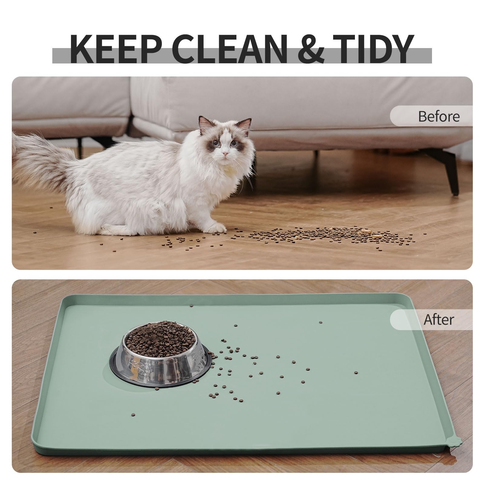 Reopet dog and cat mealtime mat for messy drinkers.